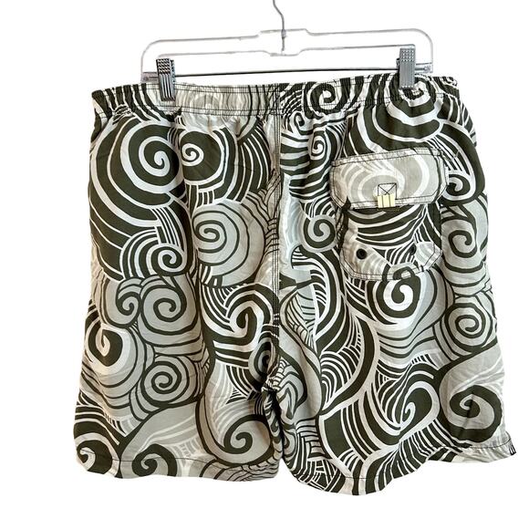 Tommy Bahama Swim Trunks Mens Size XL Cream Swirl Resort Hawaii Preppy Gorpcore - Picture 2 of 4